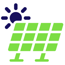 Icono placa solar verde