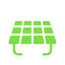 Placas solares verde y blanco