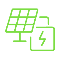 Icono de placa solar con energia