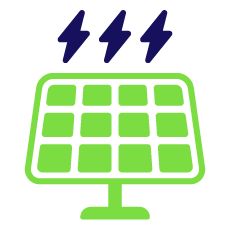 Placas solares cargadas por el sol